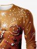 T-shirt Imprimé Flocon de Neige de Noël Grande Taille pour Homme - Orange Foncé XL