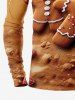 Plus Size Christmas Gingerbread Snowflake Print T-shirt For Men -  