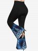 Plus Size Christmas Tree Star Glitter 3D Print Flare Pants -  