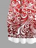 Christmas Tree Floral Snowflake Ombre Print Pockets Long Sleeve Maxi Dress -  