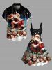 Plus Size Christmas Hat Snowman Santa Claus Ombre Galaxy Print A Line Dress -  