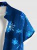 Chemise Boutonnée Imprimé Galaxie et Flocon de Neige Noël Grande Taille avec Poche pour Homme - Noir S