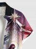 Chemise Boutonnée Ombrée Imprimé Sapin de Noël Grande Taille avec Poche pour Homme - Multi-A L