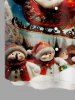 Plus Size Christmas Hat Snowman Santa Claus Ombre Galaxy Print Button Pocket Shirt For Men -  
