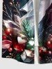 Chemise Boutonnée Ombrée Imprimé Sapin de Noël Grande Taille avec Poche pour Homme - Multi-A 3XL