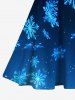 Robe Mi-longue Imprimé Galaxie de Noël et Flocon de Neige - Noir M