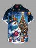 Chemise Grande Taille Imprimé Chat-Sapin de Noël - Noir M