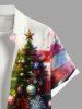 Chemise avec Boutons à Imprimé Drapeau Américain Boules et Sapin de Noël Grande-Taille pour Hommes - Multi-A L