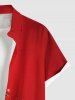 Chemise Imprimé Élément de Noël Grande Taille avec Poches - Rouge XL
