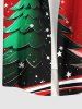 Chemise Imprimé Élément de Noël Grande Taille avec Poches - Rouge XL