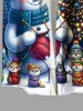Plus Size Christmas Tree Light Ball Snowflake Snowman Knitting Cats Print Buttons Pocket Shirt For Men -  
