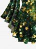 Plus Size Christmas Star Sparkling Sequin Glitter 3D Print Lattice Crisscross Flare Sleeve T-shirt -  