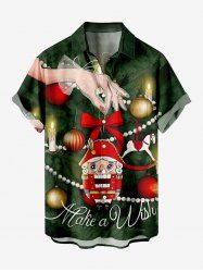 Chemise avec Poche à Imprimé Poupées Bougies et Boules de Noël Grande-Taille pour Hommes - Multi-A L