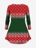 Christmas 3D Textured Knit Gingerbread Print Long Sleeves T-shirt and Leggings Plus Size Matching Set -  