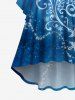 Christmas Snowflake Floral Galaxy Glitter 3D Print Plus Size Matching Outfit For Couples - Bleu 