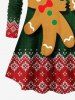 T-shirt de Noël Texturé 3D Tricoté Imprimé de Grande Taille à Manches Longues - Rouge 6X