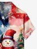 Chemise à Boutons avec Poche Imprimé Sapins de Noël et Bonhomme de Neige Grande Taille pour Hommes - Multi-A S