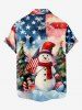 Chemise à Boutons avec Poche Imprimé Sapins de Noël et Bonhomme de Neige Grande Taille pour Hommes - Multi-A L