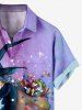 Chemise Chaussette de Noël Boutonnée Galaxie Design avec Poche de Grande Taille pour Homme - Multi-A 4XL
