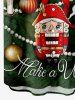 Plus Size Christmas Ball Candle Dolls Print Button Pocket Shirt For Men -  