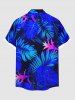 Tenue de Plage à Imprimé Feuilles Tropicales Grande-Taille pour Couples - Bleu 