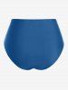 Maillot de bain tankini grande taille à découpes florales et panneaux cintrés (bretelles réglables) - Bleu 3X | US 22-24