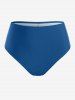 Maillot de bain tankini grande taille à découpes florales et panneaux cintrés (bretelles réglables) - Bleu 3X | US 22-24