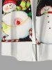 Chemise Bonhomme de Neige Lumière et Flocon de Neige Imprimés en Blocs de Couleurs avec Poche de Grande Taille pour Homme - Noir 3XL