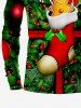 Plus Size Christmas Sock Holy Fruit Leaf Candy Gingerbread Print T-shirt For Men -  