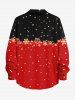 Chemise 3D Etoile Flocon de Neige Noël Imprimés en Blocs de Couleurs avec Poche de Grande Taille à Paillettes - Rouge L