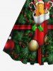 Plus Size Christmas Sock Holy Fruit Leaf Candy Gingerbread Print 1950s Vintage Dress -  