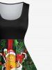Robe Vintage Feuille Bonbons et Bonbon Imprimés Grande Taille - Noir 6X