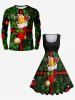 Robe Vintage Feuille Bonbons et Bonbon Imprimés Grande Taille - Noir 6X