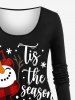 Plus Size Christmas Snowman Snowflake Hat Scarf Print T-shirt -  