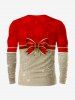 T-shirt de Noël Brillant 3D Flocon de Neige et Nœud Papillon Imprimé de Grande Taille - Multi-A XL