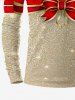 T-shirt de Noël Brillant 3D Flocon de Neige et Nœud Papillon Imprimé de Grande Taille - Multi-A 2XL