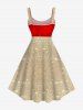 Plus Size Christmas Snowflake Bowknot Sparkling Sequin 3D Print Tank Dress -  