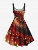 Plus Size Christmas Ombre Light Spot Print A Line Tank Dress -  