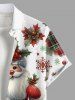 Chemise à Boutons avec Poche Kangourou et à Imprimé Père Noël et Flocons de Neige Grande-Taille pour Hommes - Blanc L