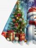 Plus Size Christmas Tree Ball Snowflake Snowman Ombre Galaxy Print A Line Tank Dress -  