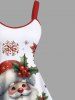 Plus Size Christmas Snowflake Holly Santa Claus Candy Print A Line Tank Dress -  