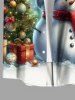Chemise Boutonnée Imprimé Élément de Noël avec Poche Grande Taille - Multi-A 2XL