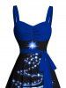 Mini Robe Ceinturée Flocon de Neige et Etoile Imprimés - Bleu profond XXL | NOUS 14