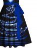 Mini Robe Ceinturée Flocon de Neige et Etoile Imprimés - Bleu profond XXL | NOUS 14