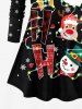 Plus Size Christmas Hat Santa Claus Elk Snowman Snowflake Print T-shirt -  