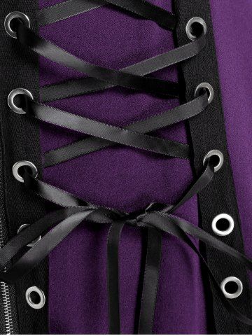 Lace Up Grommets Full Zipper Gothic Tank Top