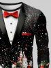 T-shirt Imprimé Élément de Noël Grande Taille - Noir L