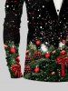Plus Size Christmas Tree Ball Bowknot Snowflake Star Castle Print T-shirt For Men -  