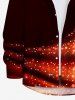 Chemisier Brillant avec Boutons à Imprimé Sapin de Noël Illuminé et Etoiles Grande-Taille pour Hommes - Noir 5XL