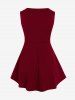 Débardeur Gothique Zippé à Œillets à Lacets - Rouge foncé 1X | US 14-16